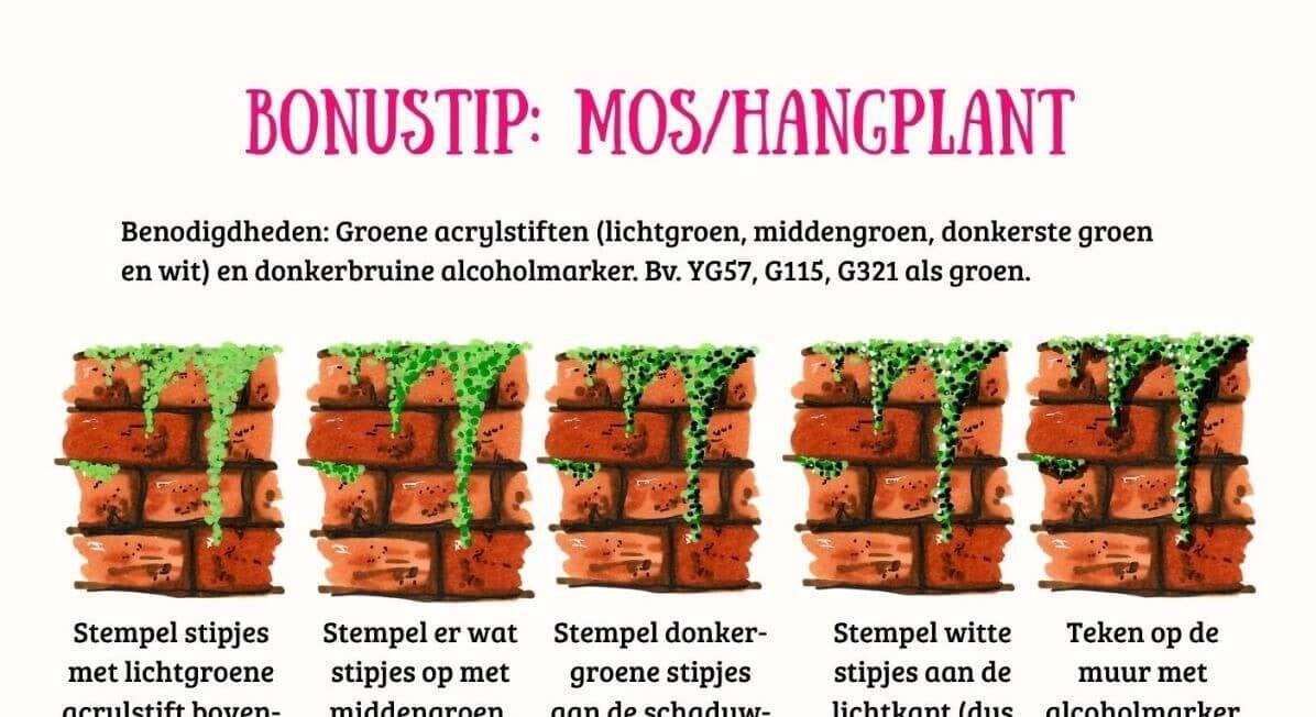 Mini-tutorial bakstenen alcoholmarker en acrylstift