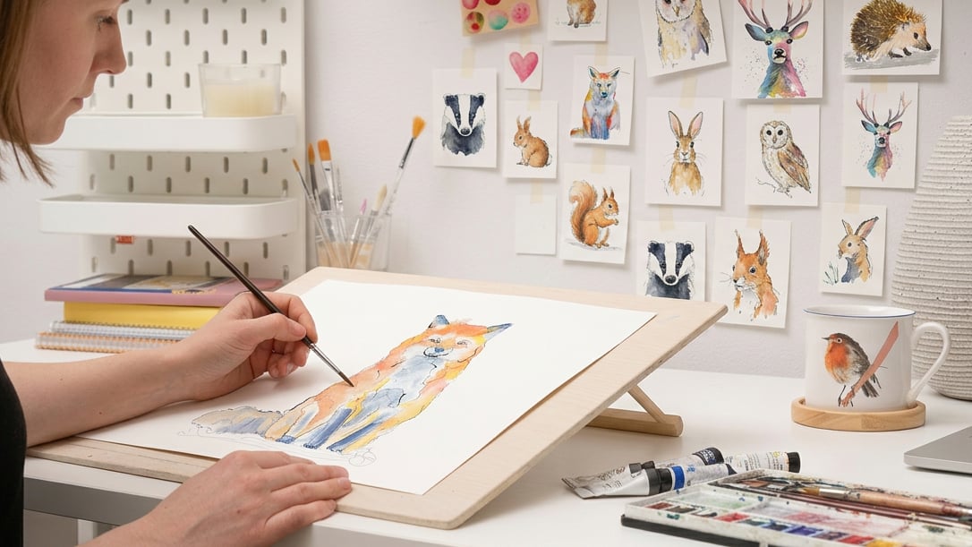 Een verdiepende online aquarelcursus voor rust, focus en schilderen met vertrouwen