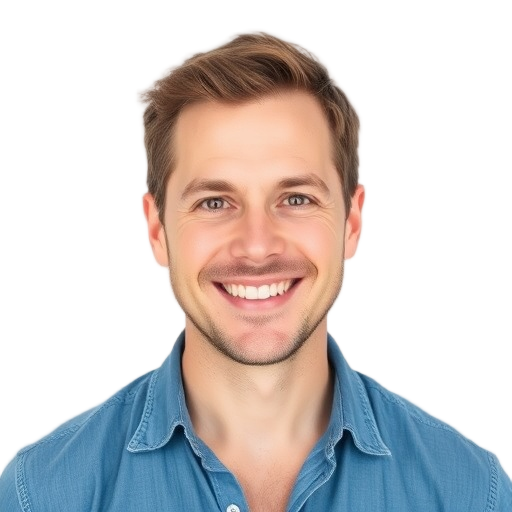 A person smiling to the camera with a white background looking like