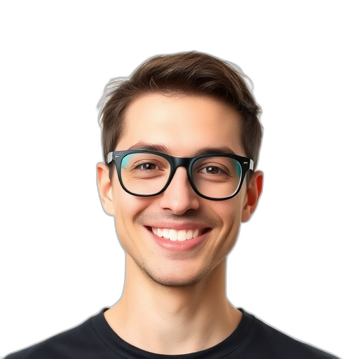 Een persoon glimlachend naar de camera met een witte achtergrond.