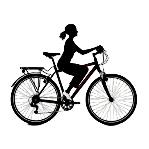 Silhouet van een fietser.