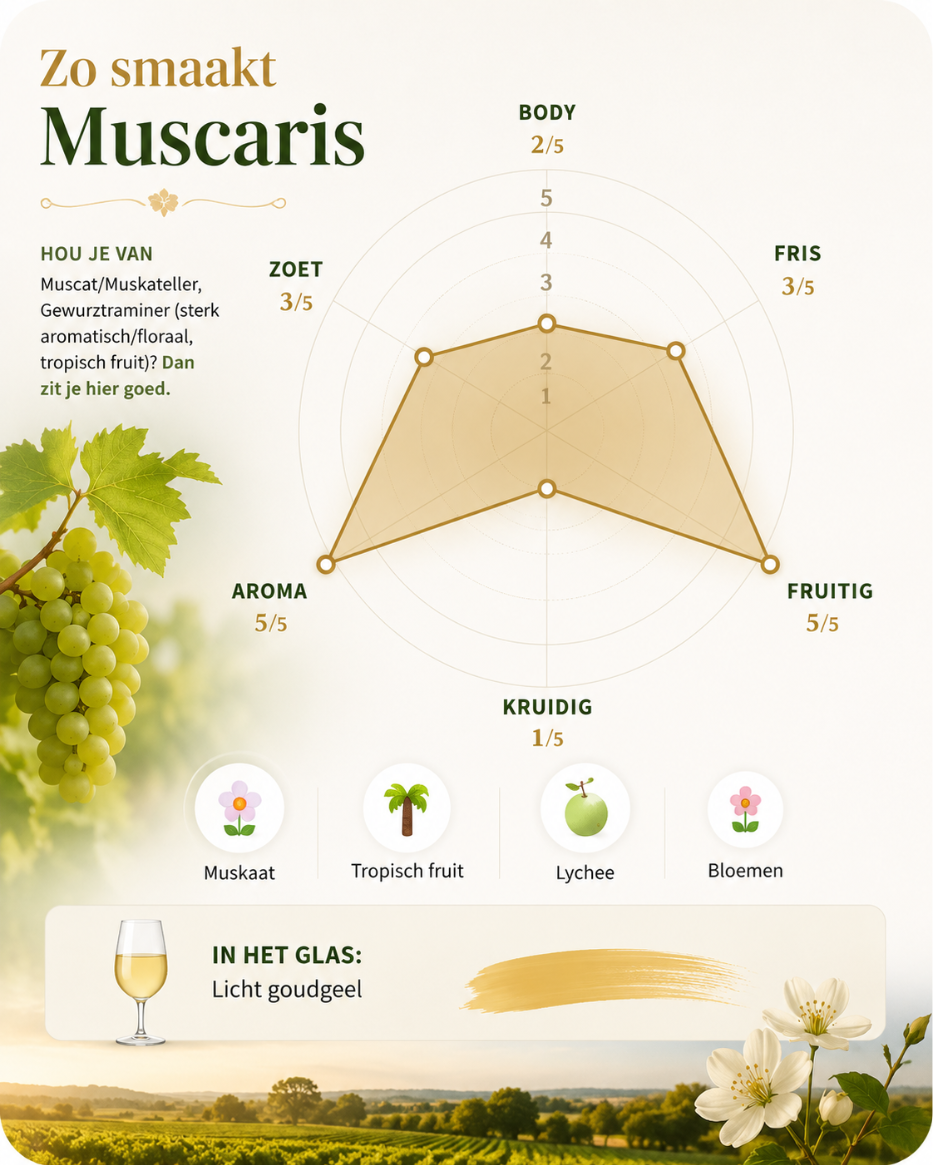 Smaakprofiel Muscaris druif