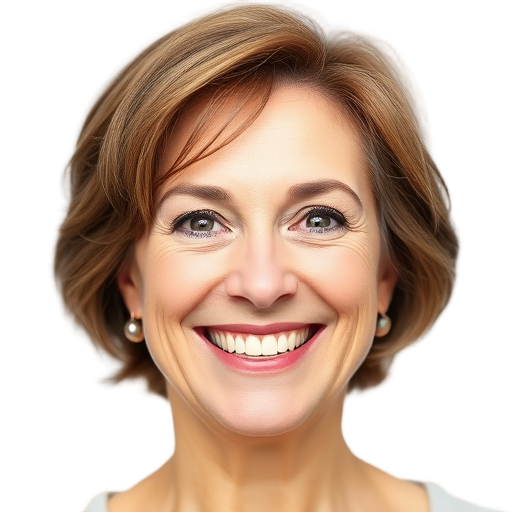 Een glimlachende vrouw met een witte achtergrond.