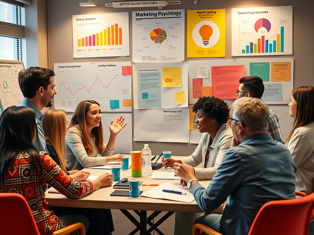 Een levendige workshop met diverse ondernemers en kleurrijke grafieken.