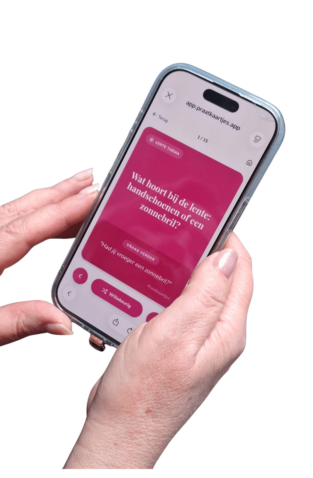 Praatkaartjes een vraag op je telefoon