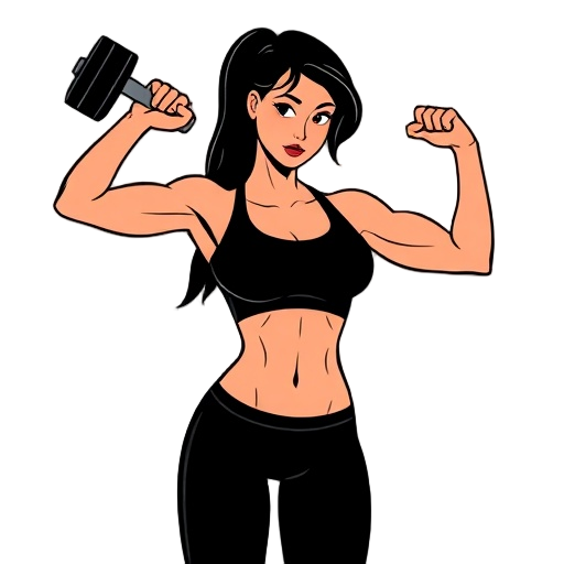 "woman silhouette" "strong pose" "dumbbell"