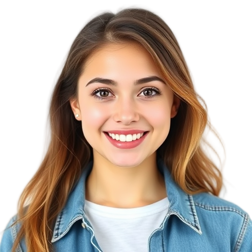 A person smiling to the camera with a white background looking like