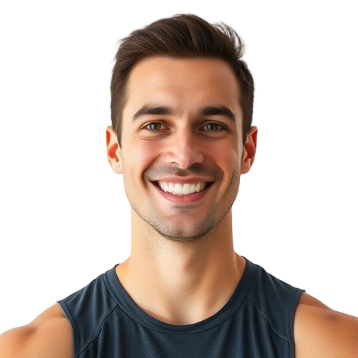 A person smiling to the camera with a white background looking like