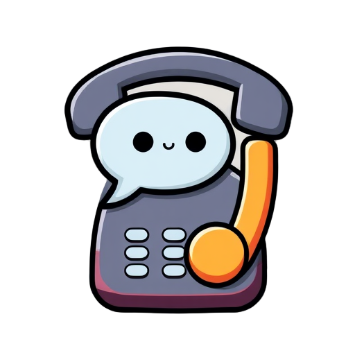 Vriendelijk telefoonicoon met een chatbubbel.