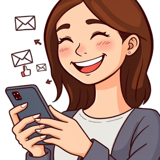 "happy woman" "holding smartphone" "reels icons" "growth arrows" "community group" "email letter"
