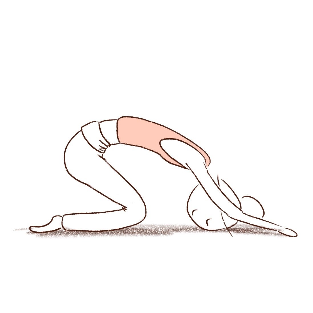 digital drawing girl doing yoga pose