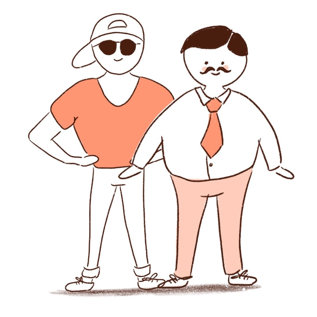 simple drawing of two men