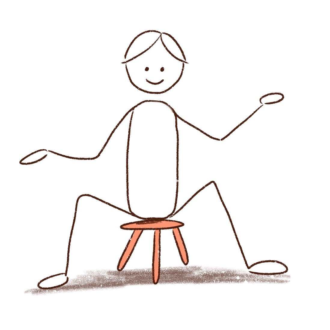 drawing stick figure sitting
