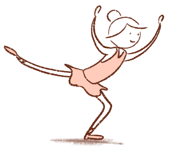 Ballet girl simple digital drawing