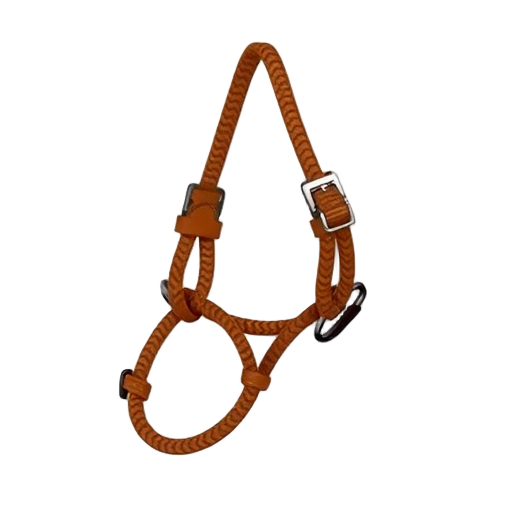"brown halter" "3.5m rope" "adjustable cordlocks" "handmade texture" "light material" "flexible design"