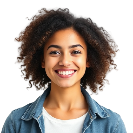 Een persoon die glimlacht naar de camera met een witte achtergrond.