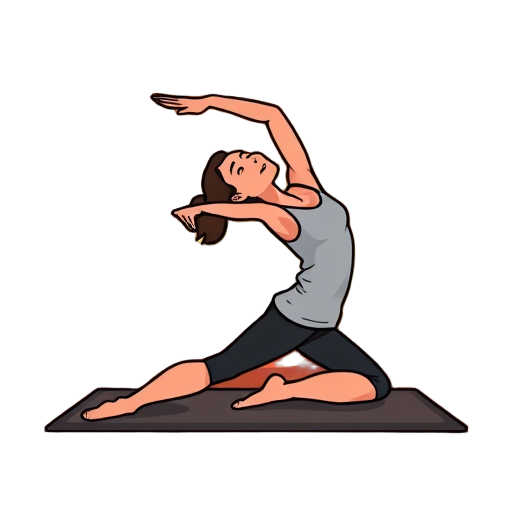 "yoga mat" "block" "sunrise" "person stretching" "calm face" "morning light"