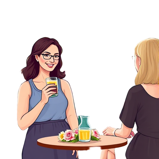 Vrouwen genieten samen met drankjes buiten.