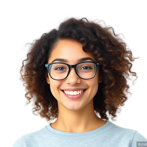 Een lachende persoon met een witte achtergrond.