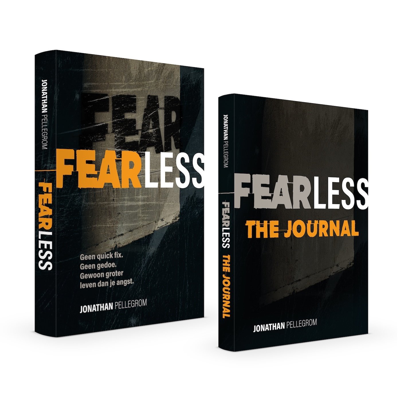 FEARLESS complete pakket met boek, journal en audioboek van Jonathan Pellegrom. Christelijke zelfhulpset voor jongeren die angst, stress en paniek willen overwinnen en praktische tools zoeken voor rust, mentale gezondheid, geloof en richting.