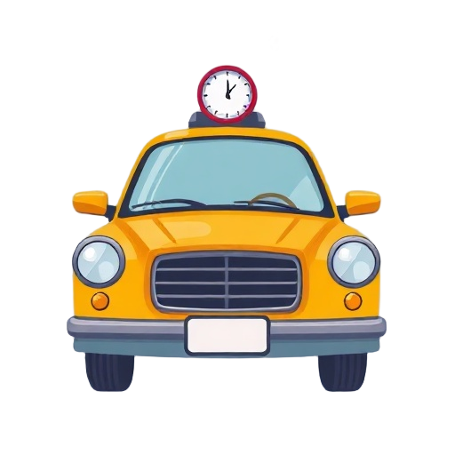 "taxi" "book" "clock"