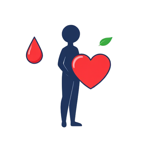"human silhouette" "blood drop" "heart symbol" "test tube" "leaf icon" "medical clipboard"