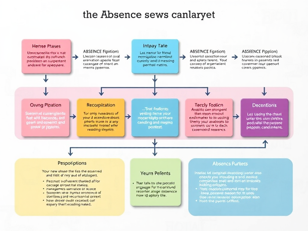 Een flowchart van afwezigheidsmanagement met stappen en verantwoordelijkheden.