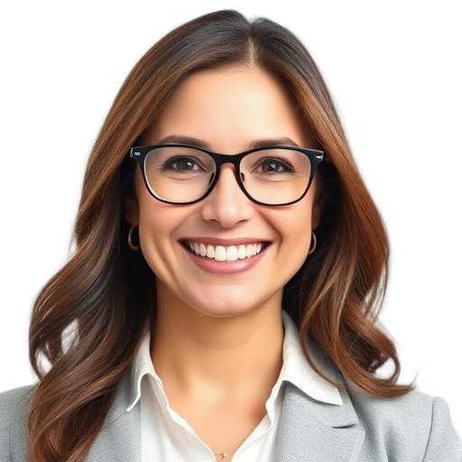 Een persoon glimlacht naar de camera met een witte achtergrond.