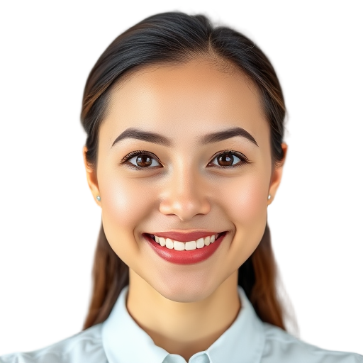 A person smiling to the camera with a white background looking like