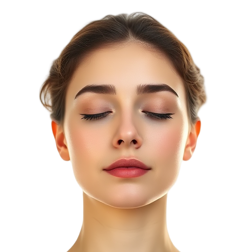 Een persoon in meditatie met gesloten ogen.