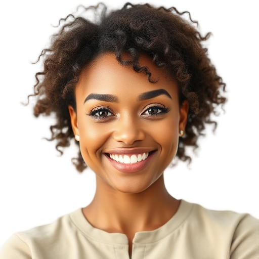 A person smiling to the camera with a white background looking like
