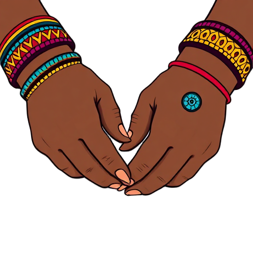 "Colorful bracelets" "African patterns" "Craftsman hands"