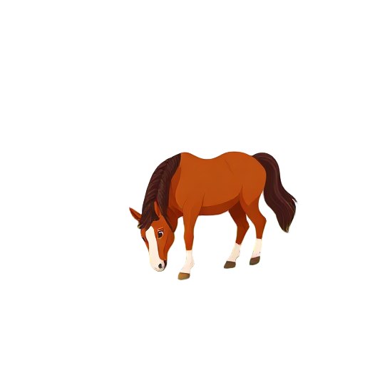 A horse grazing in a colorful garden.