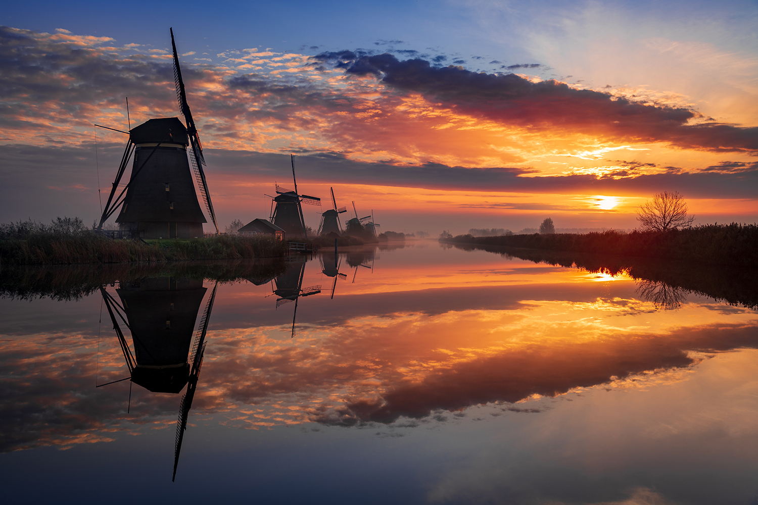 bewerkte foto van Kinderdijk