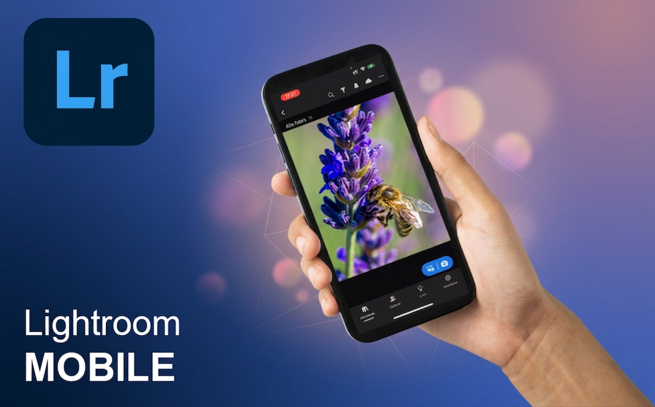 Lightroom Mobile app in de hand
