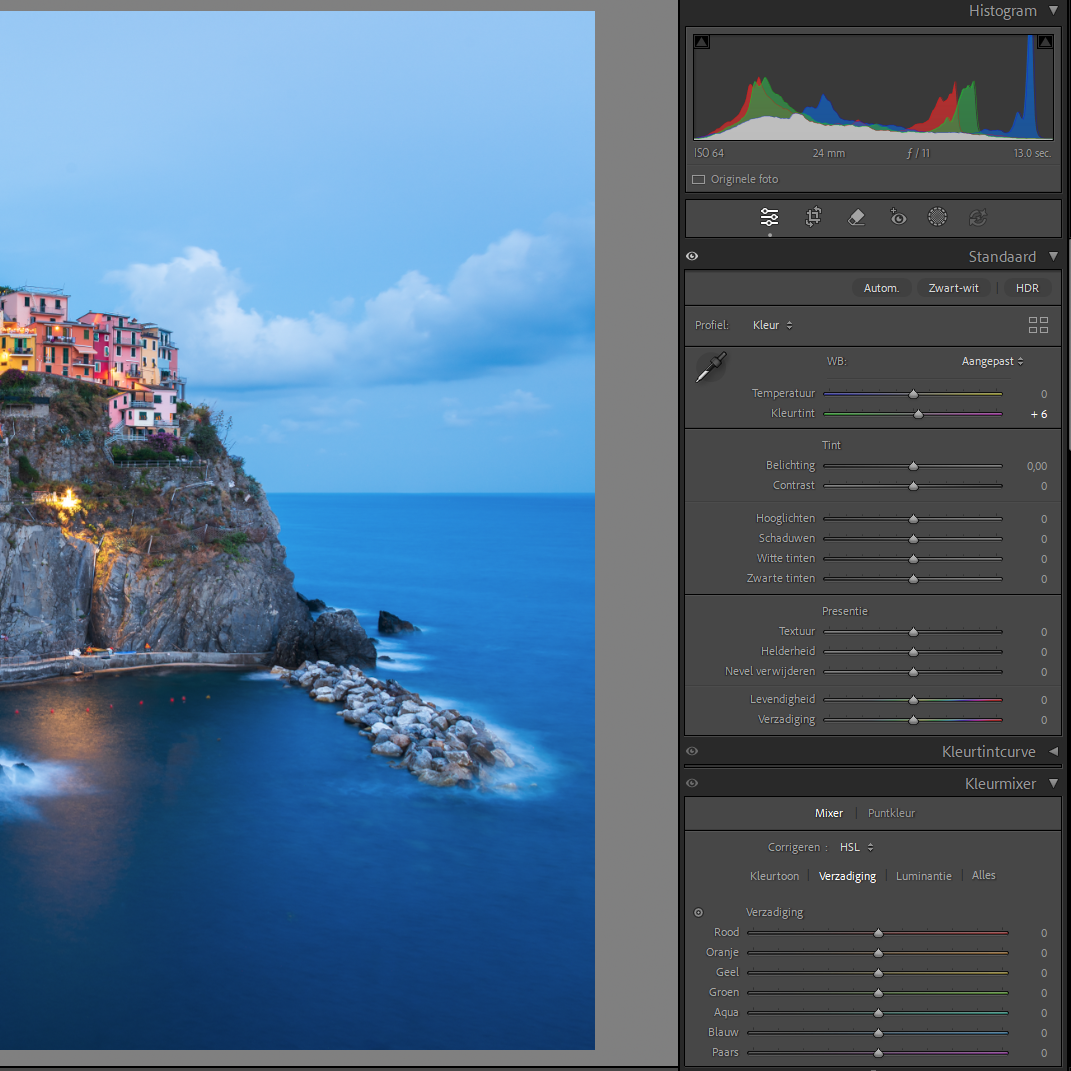 schuifbalken in Lightroom