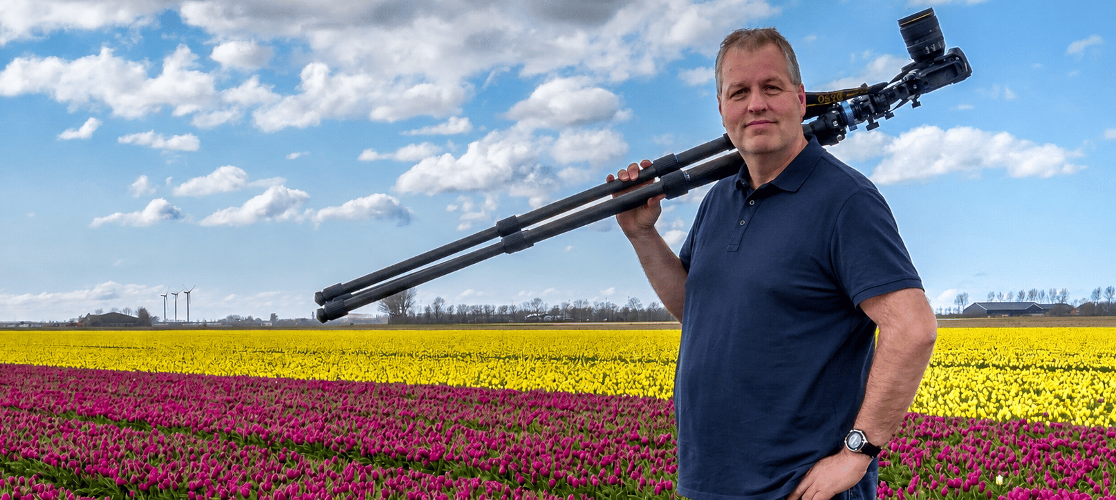 Michel in tulpenveld