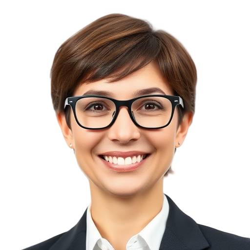 Een persoon glimlacht naar de camera met een witte achtergrond.