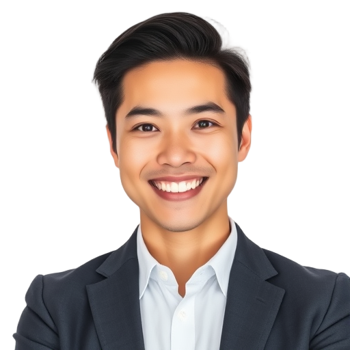 Een persoon glimlachend naar de camera met een witte achtergrond.