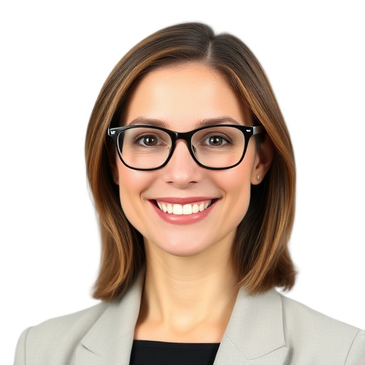 Een persoon met een bril die naar de camera lacht.