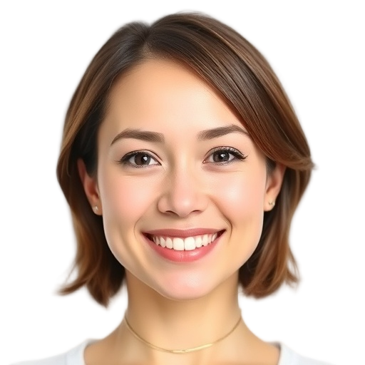 A person smiling to the camera with a white background looking like