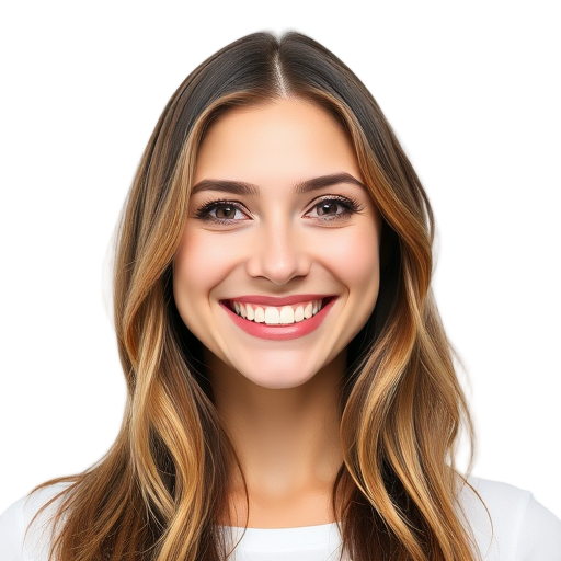 Een glimlachend persoon met een witte achtergrond.