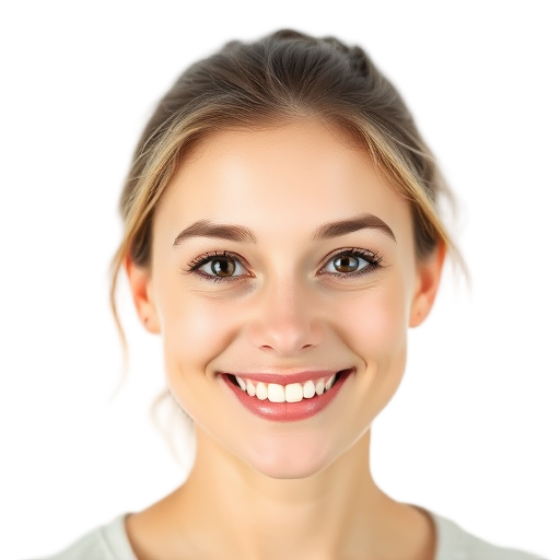 Een lachend persoon met een witte achtergrond.