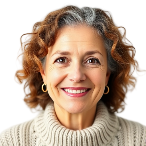 Een glimlachende vrouw met een witte achtergrond.