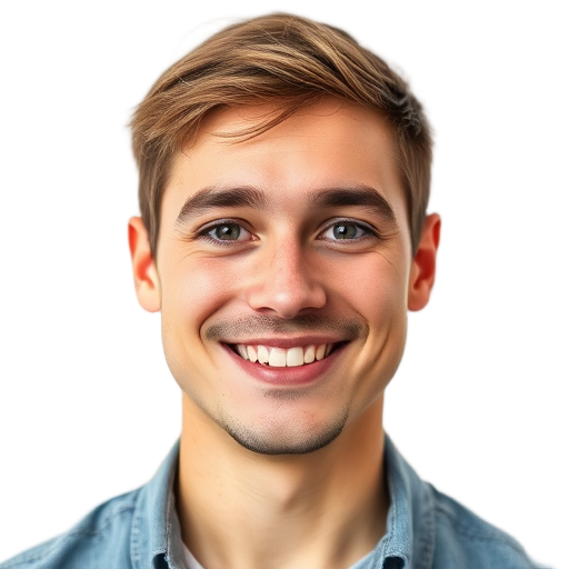 A smiling person with a light background.