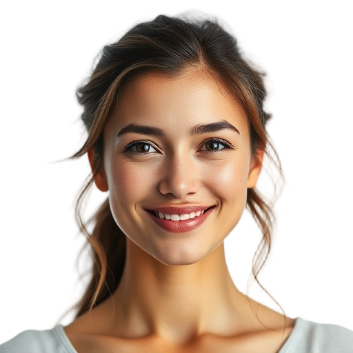 A person smiling to the camera with a white background looking like