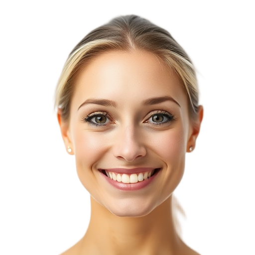 A person smiling to the camera with a white background looking like