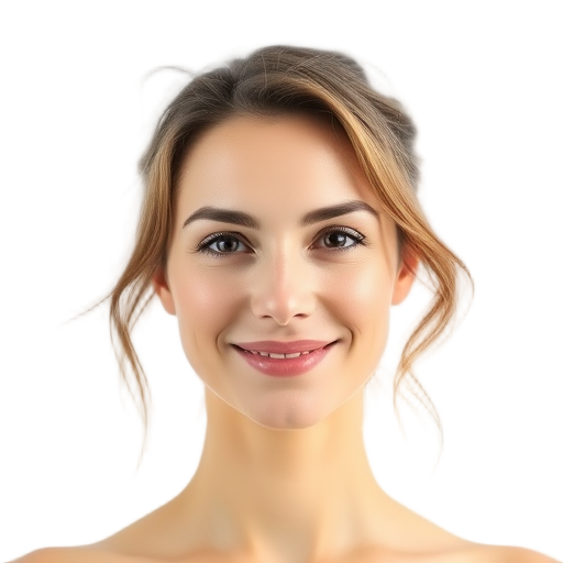 A person smiling to the camera with a white background looking like