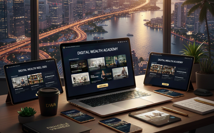 Mockup DWA computer met mooie achtergrond