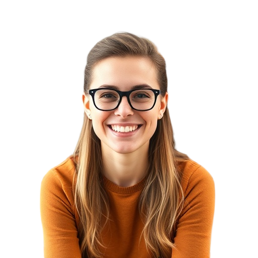 A person smiling to the camera with a white background looking like